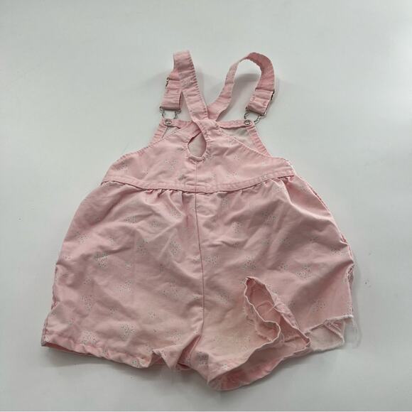 Vintage Oshkosh B’Gosh Pink Overall Shorts Shortalls Girls Floral Made in USA - Picture 5 of 7